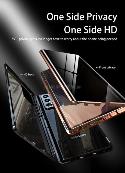 360° Full Surround Metal Magnetic Front Anti-Spy Glass Case