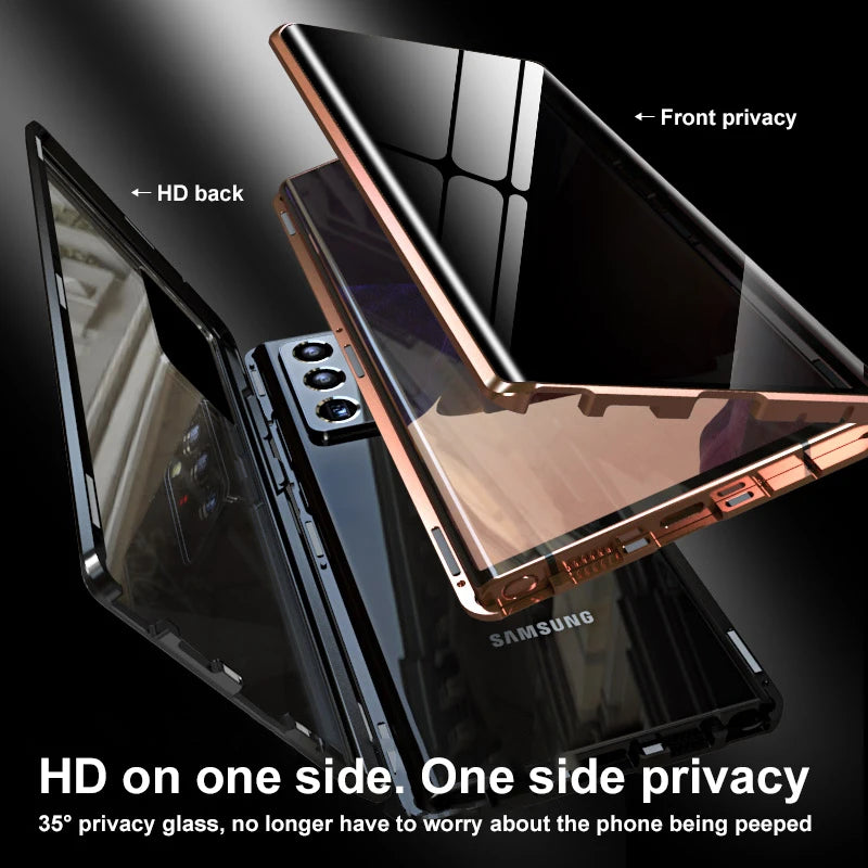 360° Full Surround Metal Magnetic Front Anti-Spy Glass Case