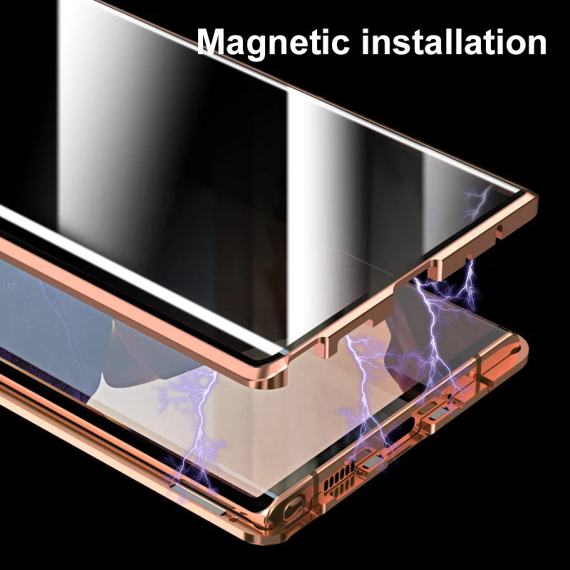 360° Full Surround Metal Magnetic Front Anti-Spy Glass Case